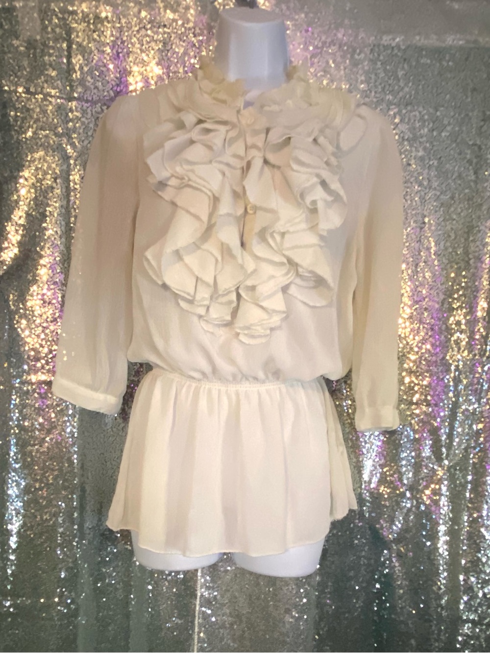 ✨🤍Paper Tee White Ruffle Collar Blouse | Soft Romance Meets Statement Drama🤍✨